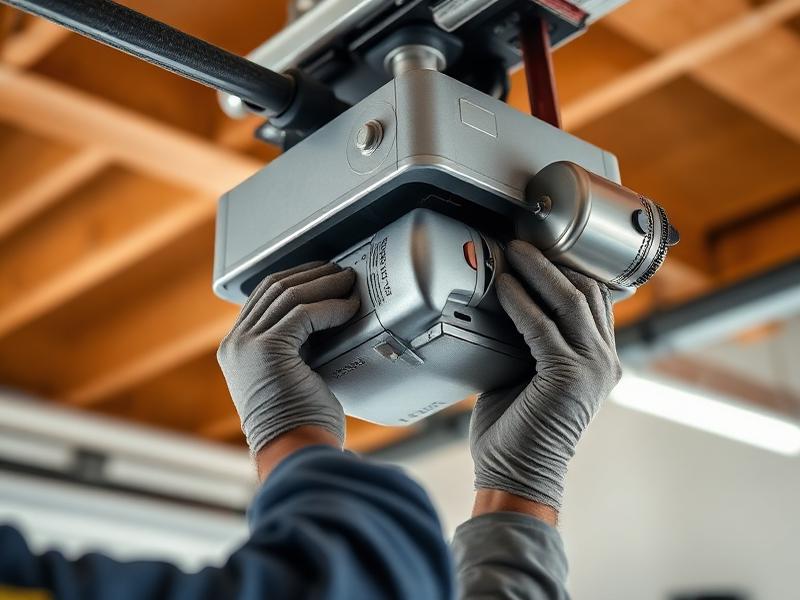 Garage Door Repair service - Professional technician working on garage door